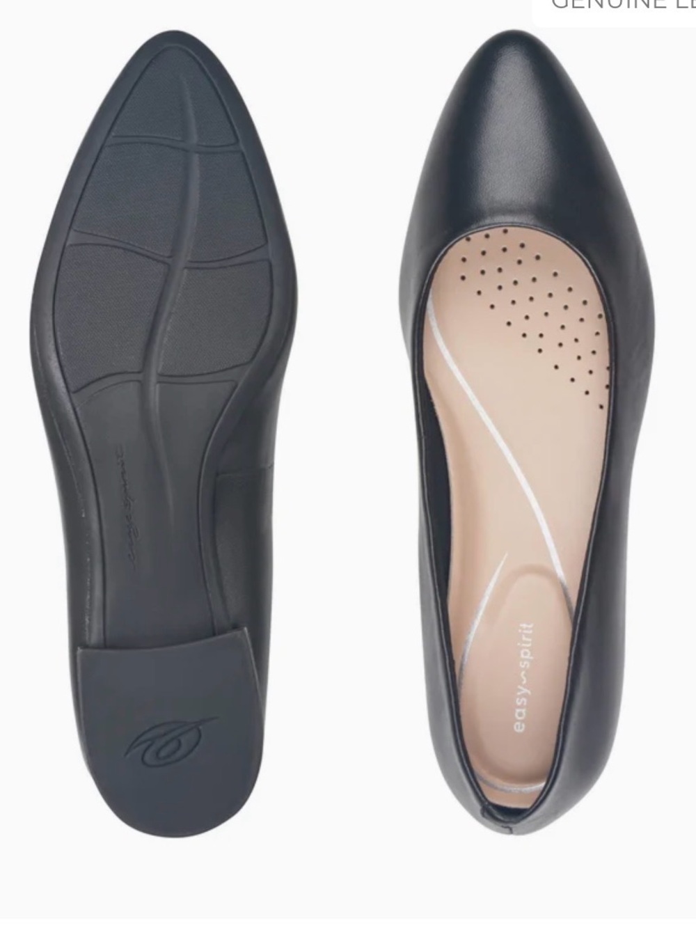 Easy Spirit Caldise Black Leather Low Block Heel Pump Shoes Women's Size 8